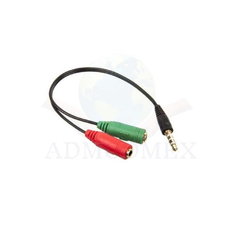 Adaptador 3.5mm Audio Macho Microfono Audifono Hembra
