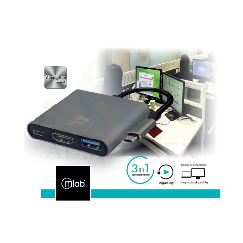 ADAPTADOR MLAB TYPE C A HDMI+USB3.0A+PD 8862