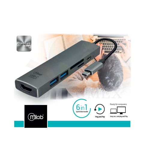 ADAPTADOR TYPE C a HDMI+USB3.0A*2+SD+TF+PD